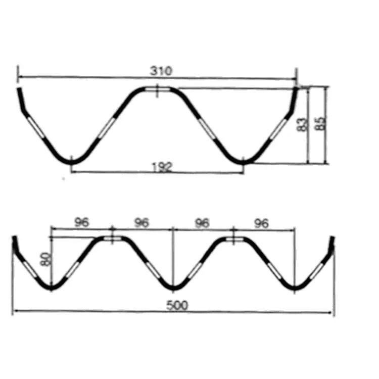 High Speed Guardrail Forming Machine Drawing Profile