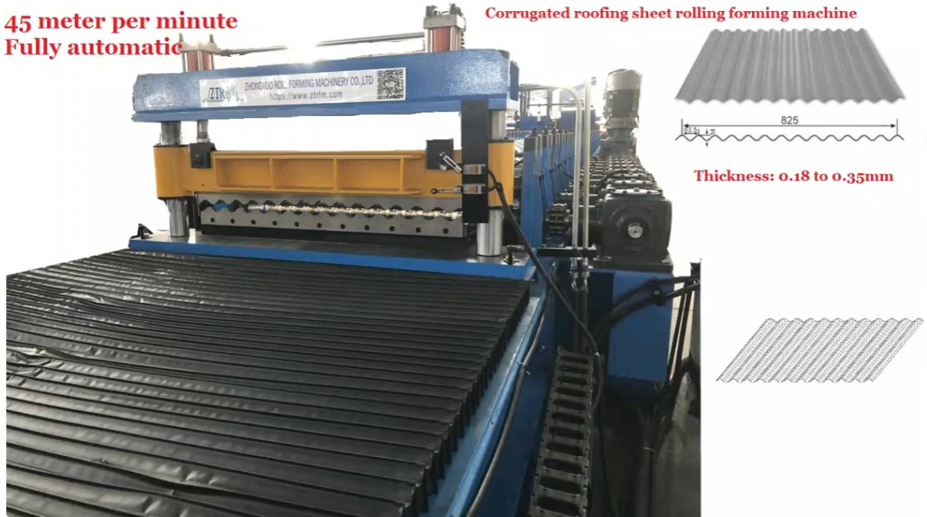 Corrugated roofing sheet roll forming machine