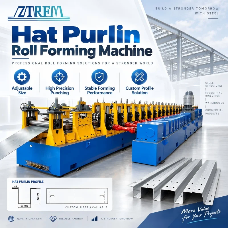 Hat Section Steel Forming Machine：High Precision Automatic Roll Former - cpcCIW 1790145773 klAN