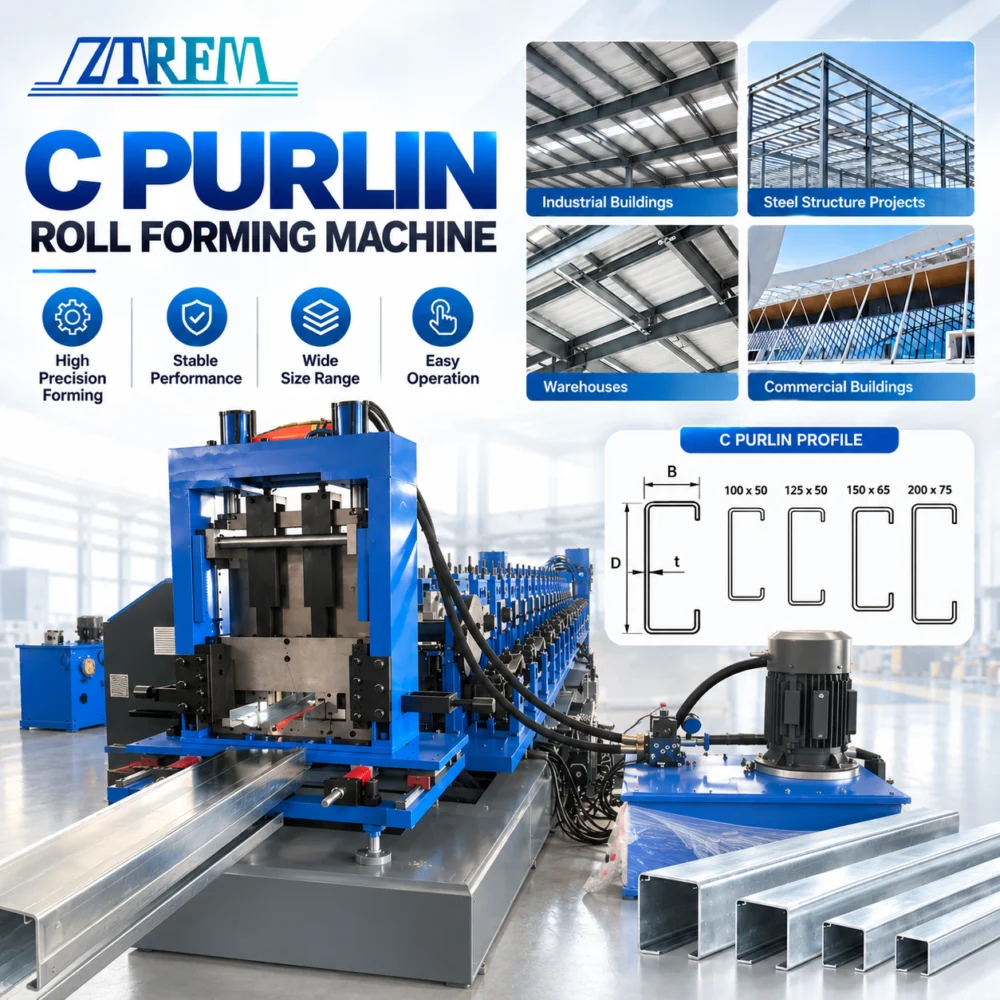 C Purlin Roll Forming Machine：Fully Automatic C Purlin Roll Forming Ma - p7mBEQ 1790499136 2E0f