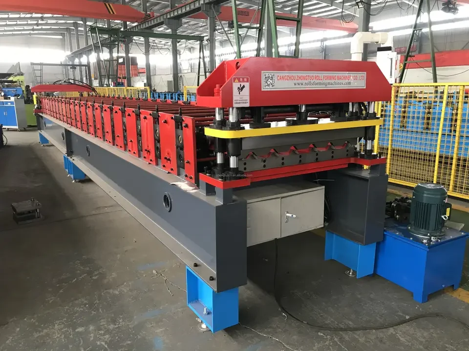Trapezoidal Roof Tile Roll Forming Machine:Automatic Metal Roof Panel - "Trapezoidal Trapezoidal Roof Tile Roll Forming Machine:Automatic Metal Roof Panel Making Line