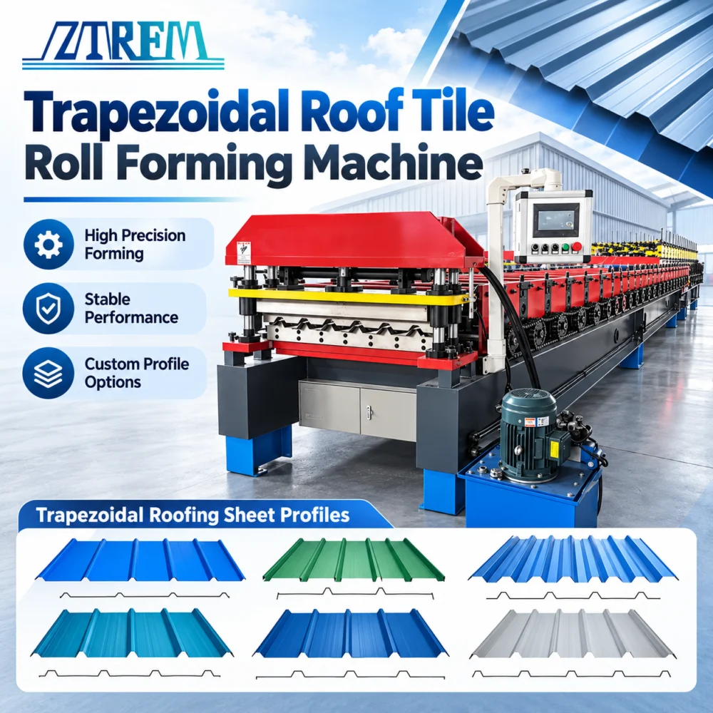 Trapezoidal Roof Tile Roll Forming Machine:Automatic Metal Roof Panel Making Line 61 Trapezoidal Roof Tile Roll Forming Machine:Automatic Metal Roof Panel - X6InXU 1792392729 aKfF