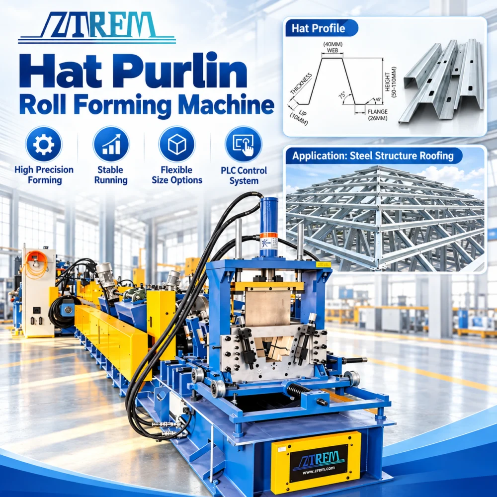 Top Hat Channel Roll Forming Machine：Omega Furring Purlin Making Line - hJsS7h 1792744873 1ZuU
